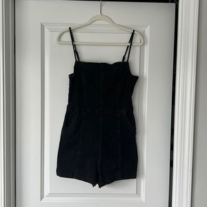 Volcom black denim romper